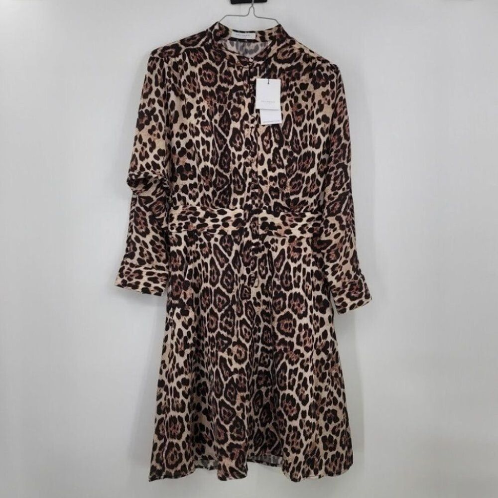 NWT EQUIPMENT FEMME Adalicia Animal Print Leopard Cheetah Dress Womens Size 4 - Picture 2 of 8
